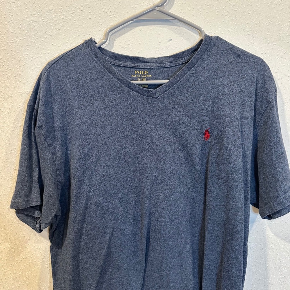 Lot of Polo Ralph Lauren T-Shirt Men Large Black Blue V-Neck Cotton Classic Logo - Picture 14 of 16